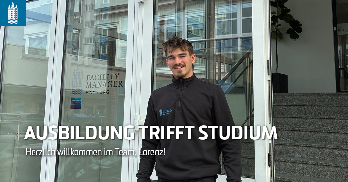 Lorenz vor dem Büro